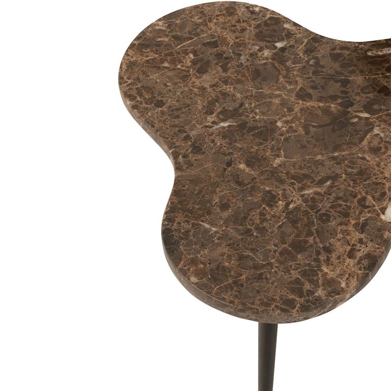 Bee Nest of Tables - 3 Tier - Brown and Black - Marble and Metal
