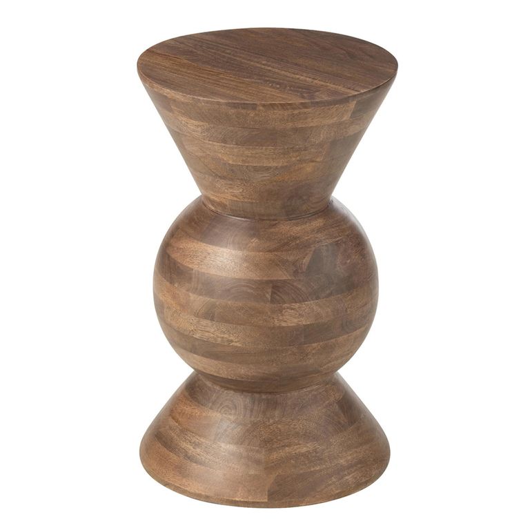 Candy Accent Table - Round - Brown - Mango Wood