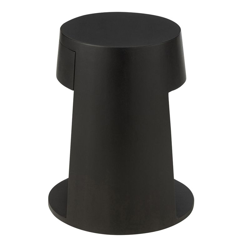 Drawn Side Table - 1 Drawer - Round - Black - Mango Wood