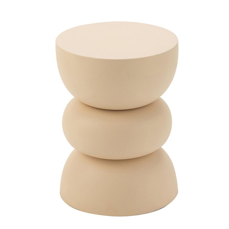 Lise Accent Table - Round - Beige - Metal