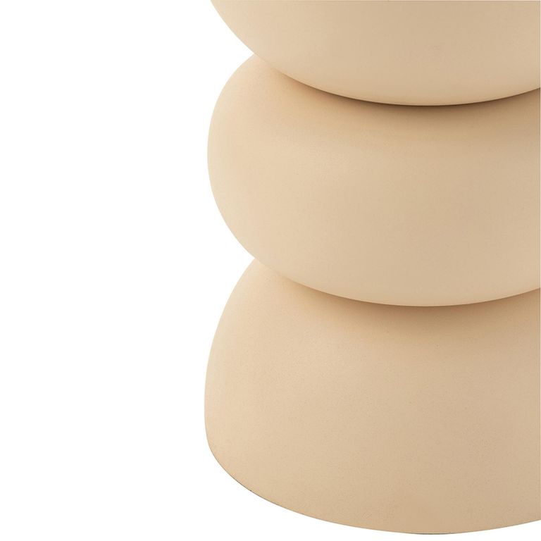 Lise Accent Table - Round - Beige - Metal