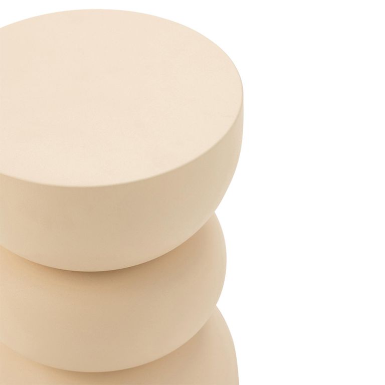 Lise Accent Table - Round - Beige - Metal