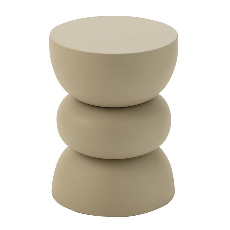 Lise Accent Table - Round - Ivory - Metal