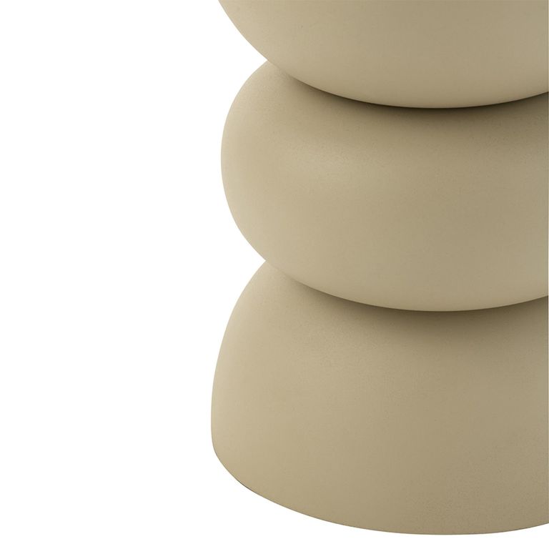 Lise Accent Table - Round - Ivory - Metal