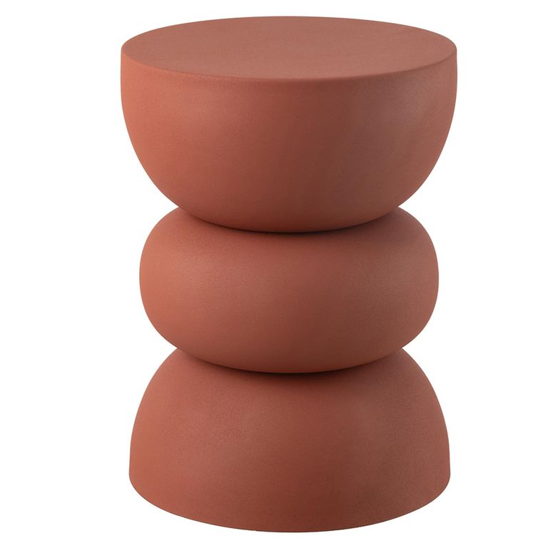 Lise Accent Table - Round - Rust Orange - Metal