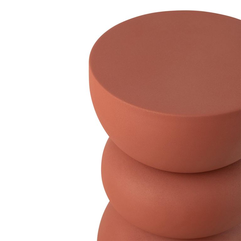 Lise Accent Table - Round - Rust Orange - Metal