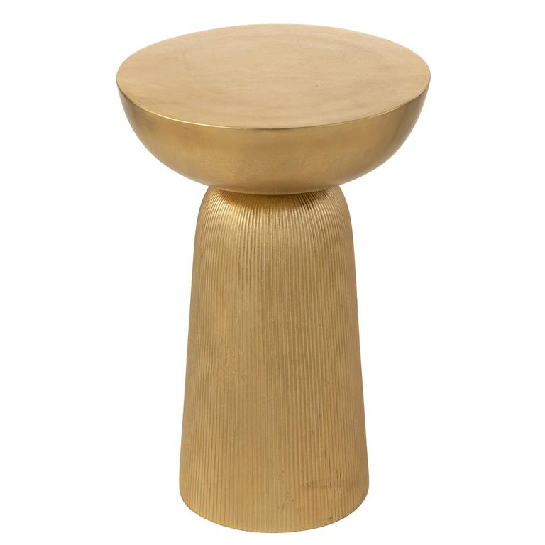 Louane Fluted Accent Table - Round - Gold - Aluminium