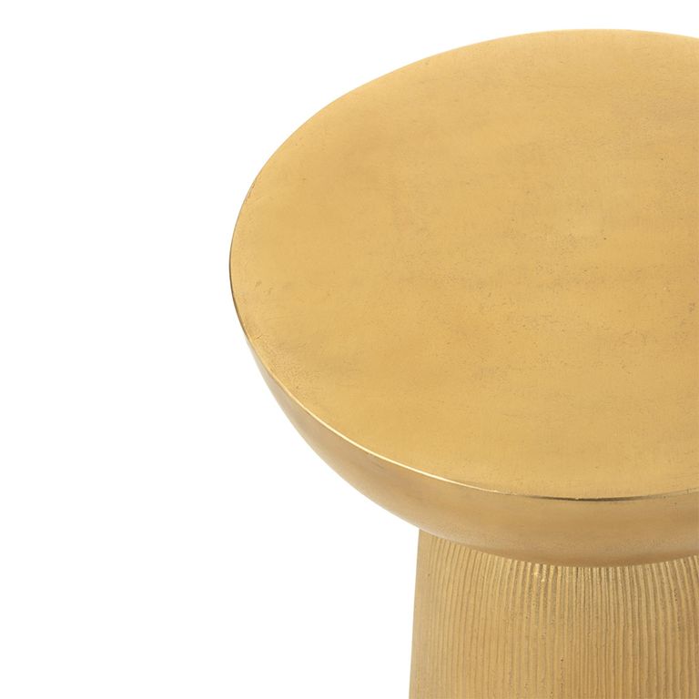 Louane Fluted Accent Table - Round - Gold - Aluminium