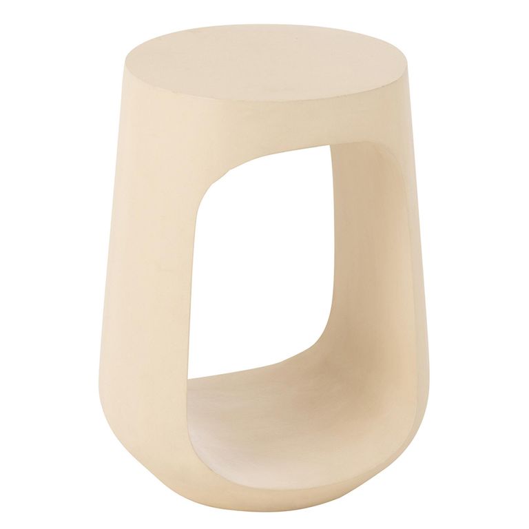 Pod Side Table - Round - Beige - Mango Wood