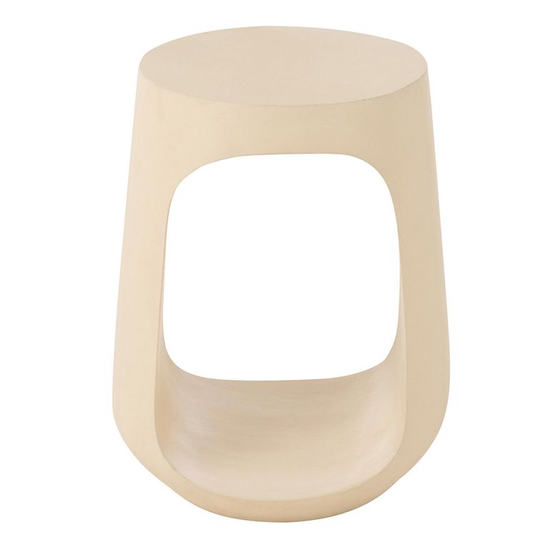 Pod Side Table - Round - Beige - Mango Wood