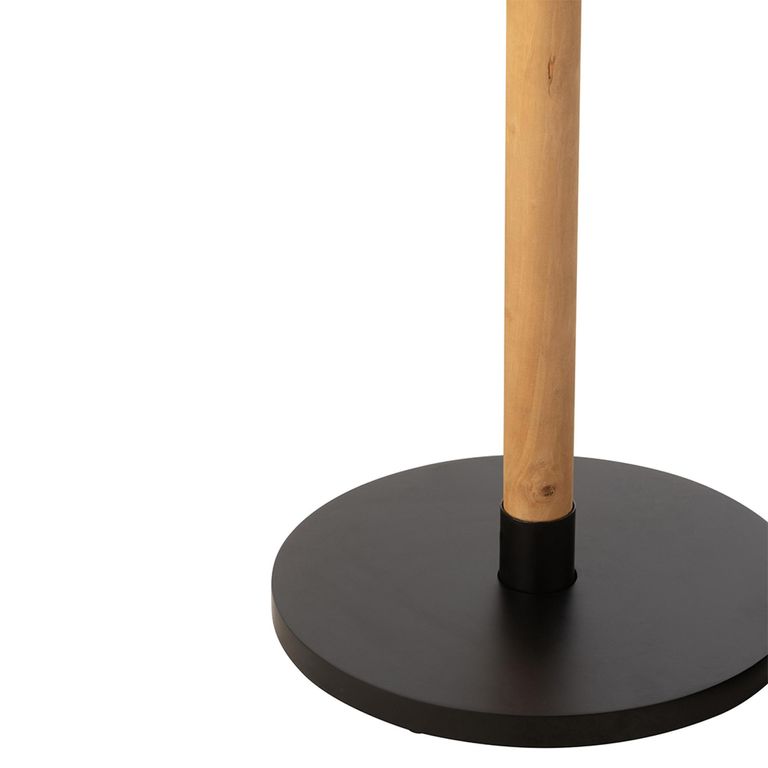 Ron Side Table - Round - Set of 2 - Natural and Black - Pinewood