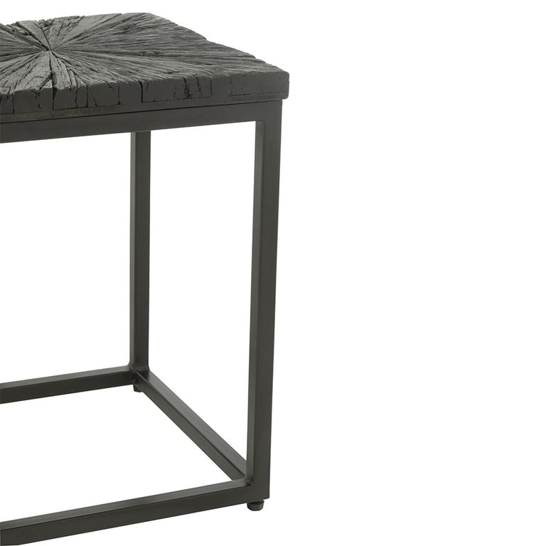 Shanil Nest of Tables - Square - 2 Tier - Sunburst - Black - Wood and Metal
