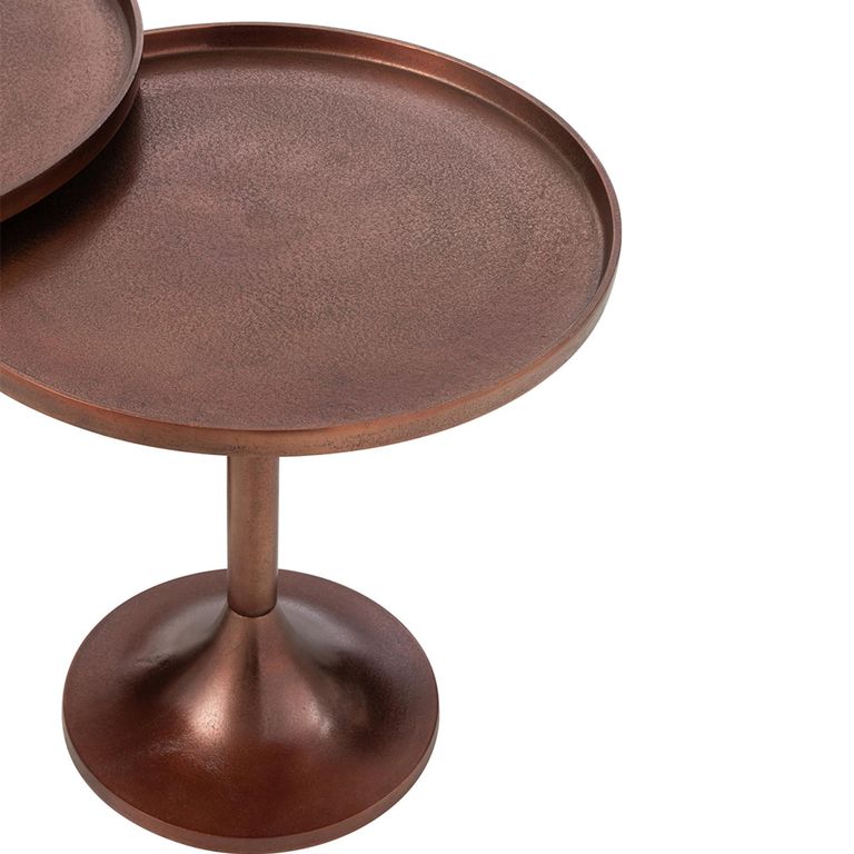 Accent Table - Round - 2 Tier - Bronze - Aluminium