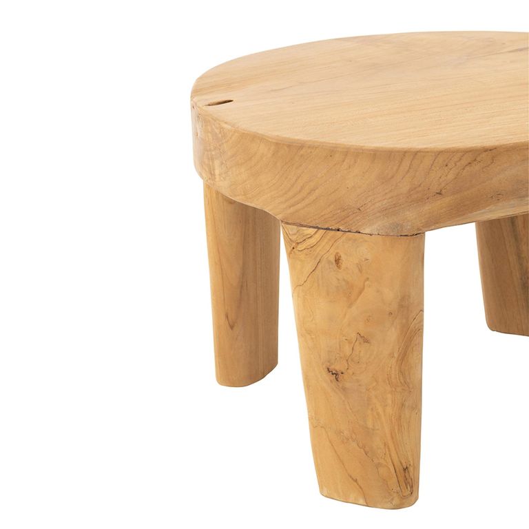 Accent Table - Round - Set of 2 - Natural - Teak Wood