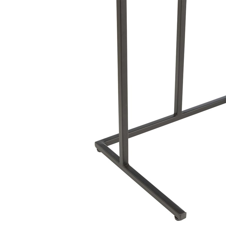 Side Table - 2 Tier - Brown and Black - Mango Wood and Metal