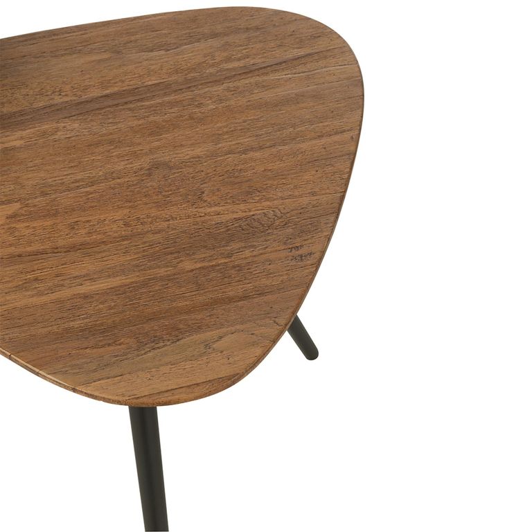Side Table - Set of 2 - Triangle - Natural - Recycle Teak Wood