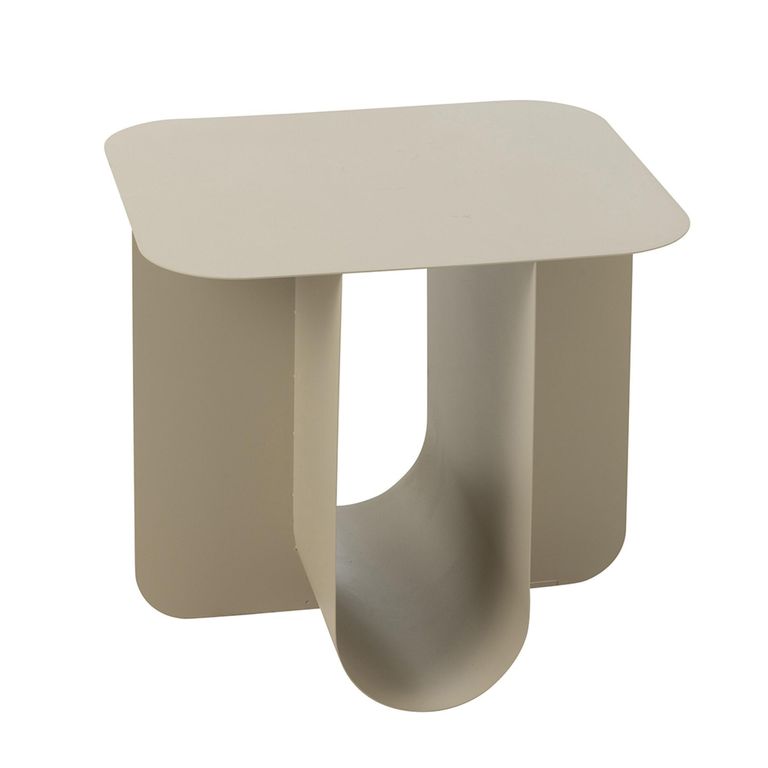 Side Table - Square - Beige - Metal