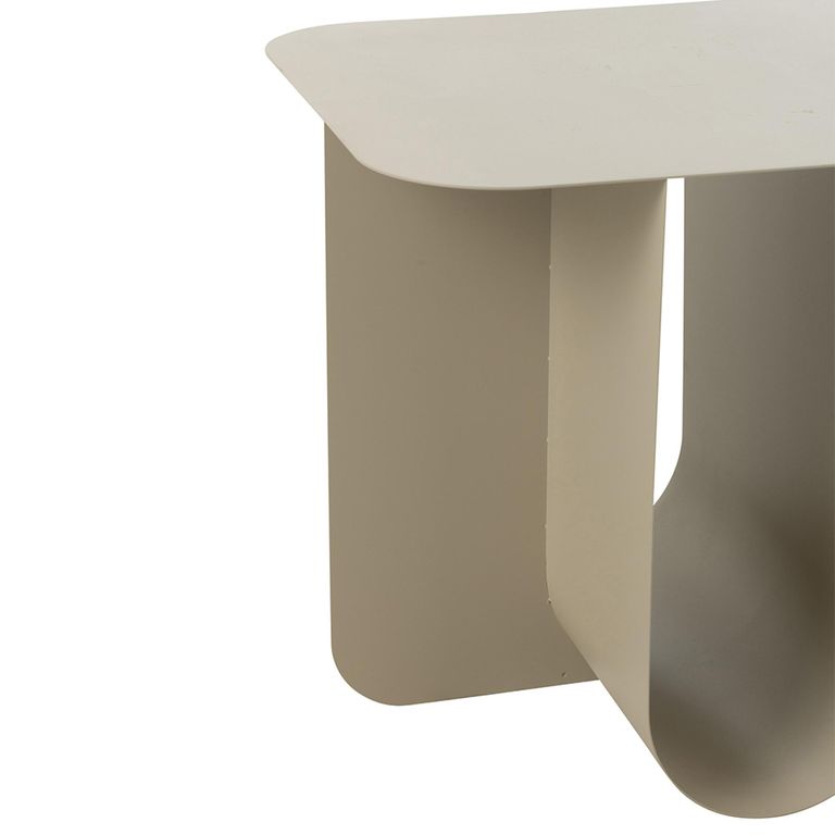 Side Table - Square - Beige - Metal