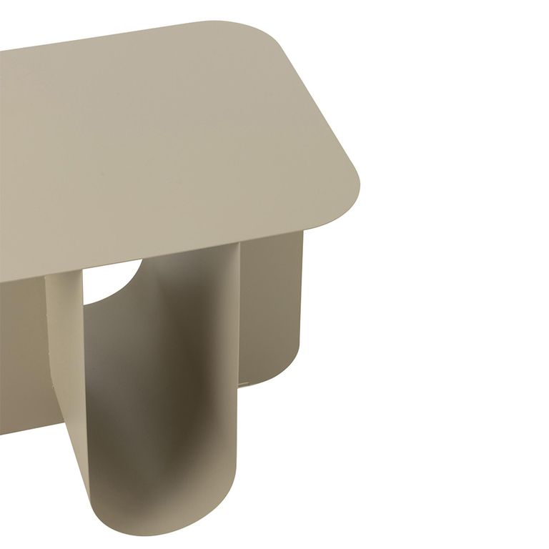 Side Table - Square - Beige - Metal