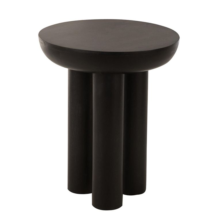 Trio Side Table - Round - Black - Mango Wood