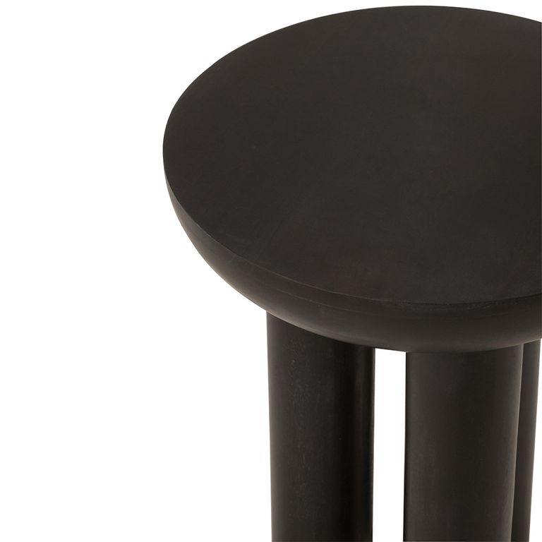 Trio Side Table - Round - Black - Mango Wood