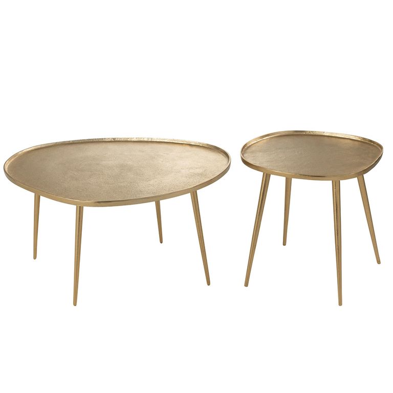 Vinta Accent Table - 2 Tier - Gold - Aluminium