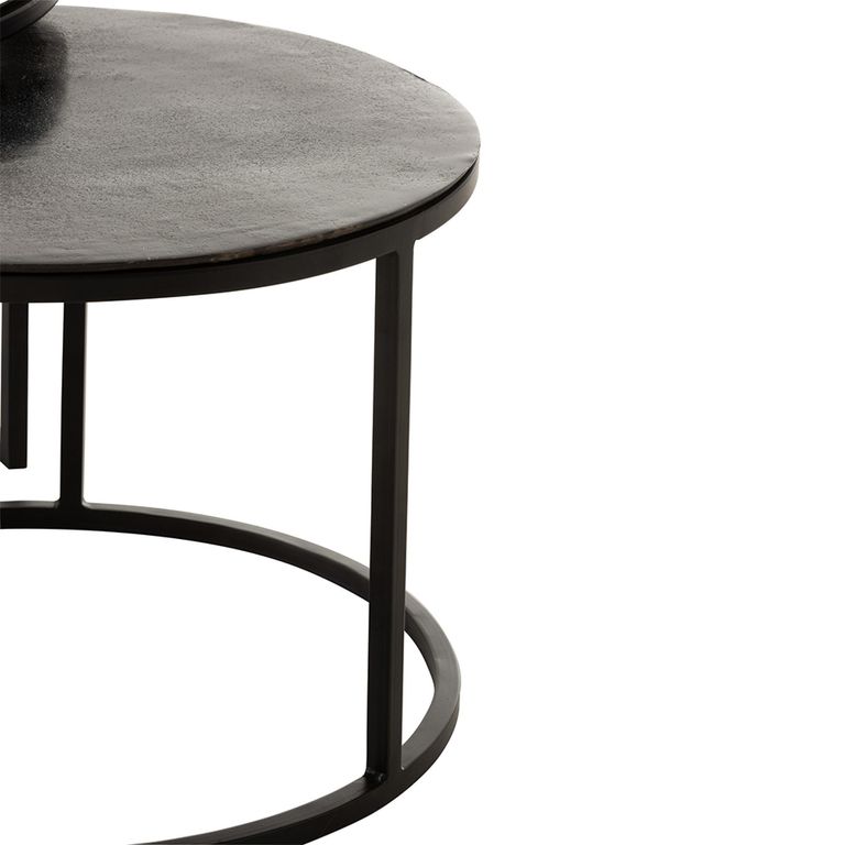 Oxidize Nest of Tables - Round - 3 Tier - Antique Black - Metal