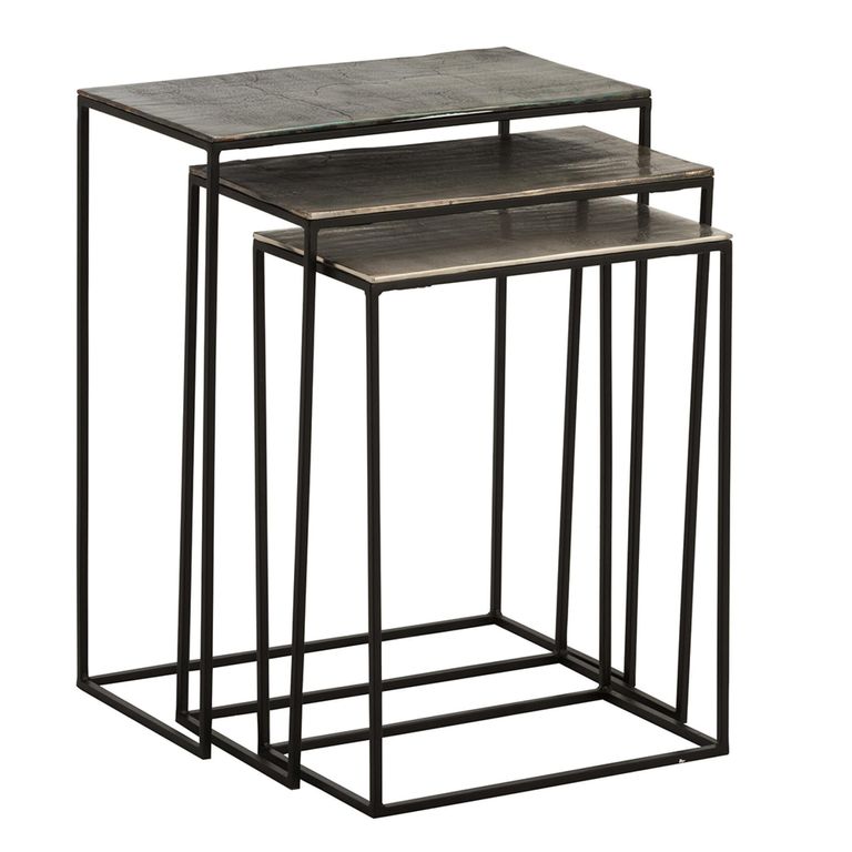 Nest of Tables - 3 Tier - Black - Aluminium
