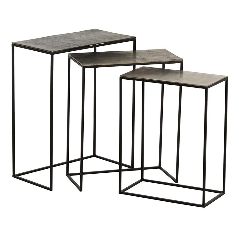 Nest of Tables - 3 Tier - Black - Aluminium