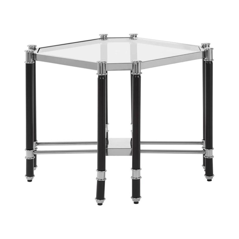 Allessi End Table - Clear Glass and Chrome - Octagonal