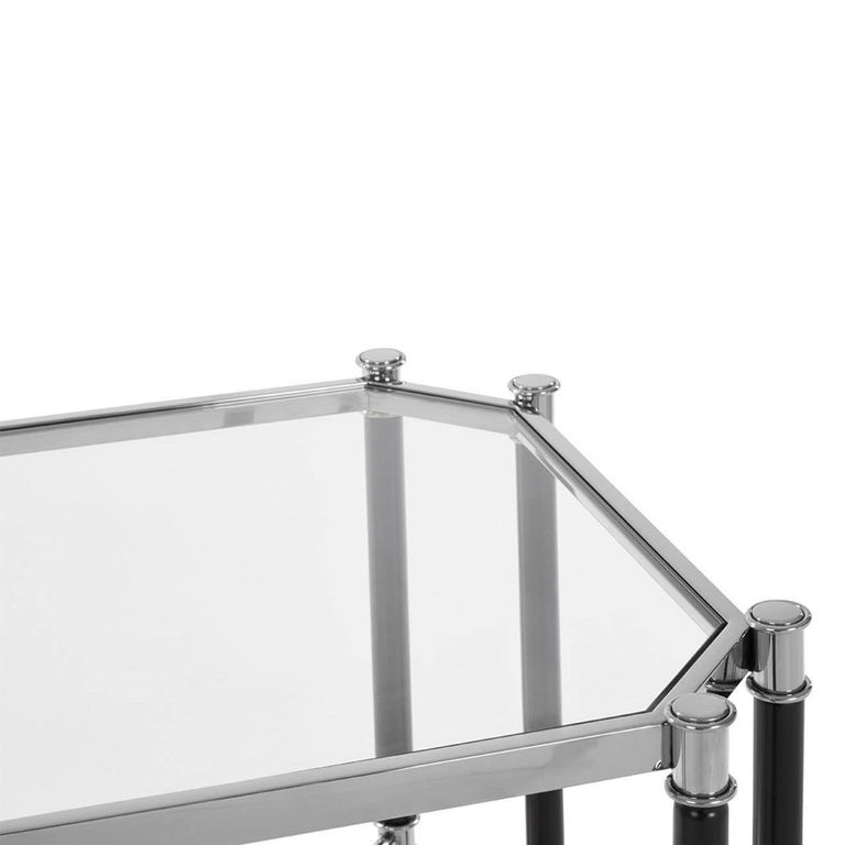 Allessi End Table - Clear Glass and Chrome - Octagonal