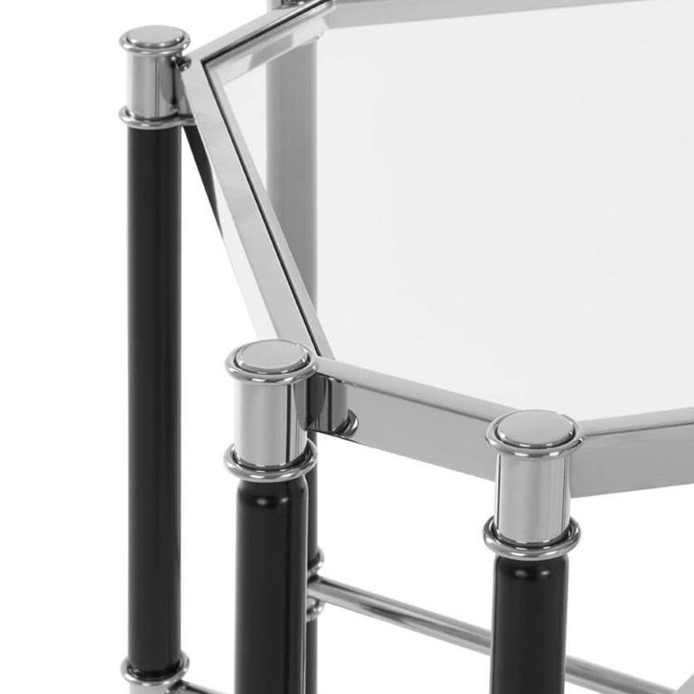Allessi End Table - Clear Glass and Chrome - Octagonal