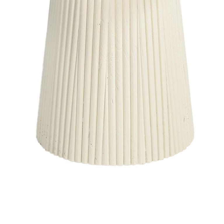 Patrice Fluted Side Table - Round - Off White - Mango Wood