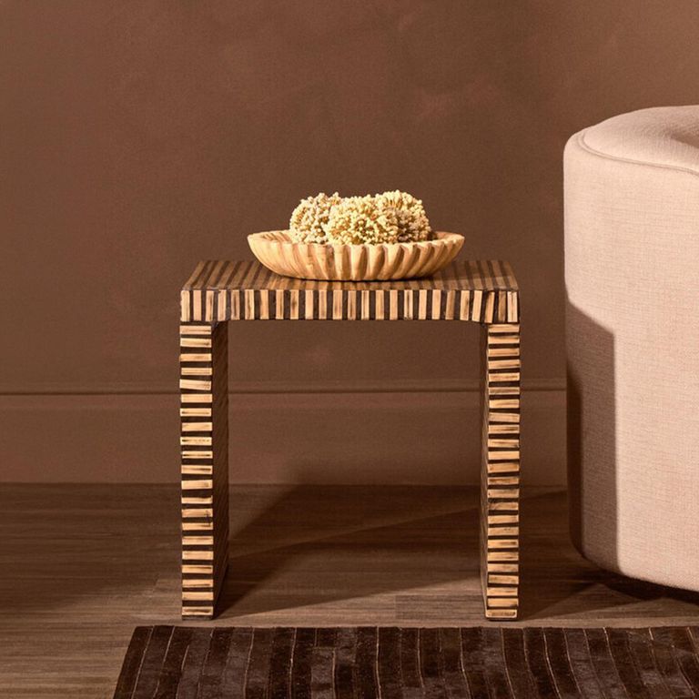Bambusa Side Table - Square - Bamboo Inlay