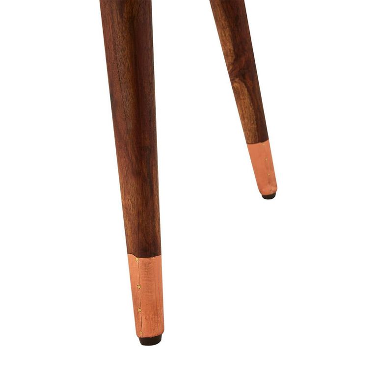 Boho Side Table - Copper Carved - Round