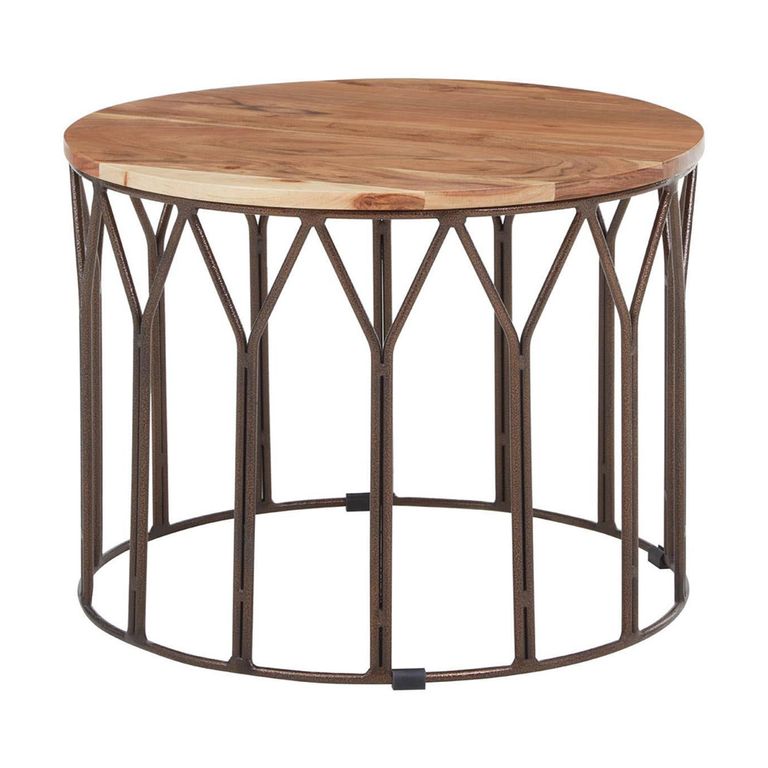 Boho Side Table - Large Round - Mango Wood