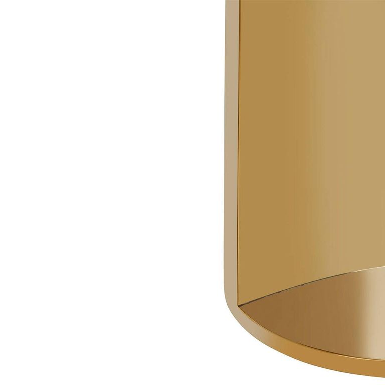 Carlox Side Table - Small - Round - White Marble Effect with Gold Metal