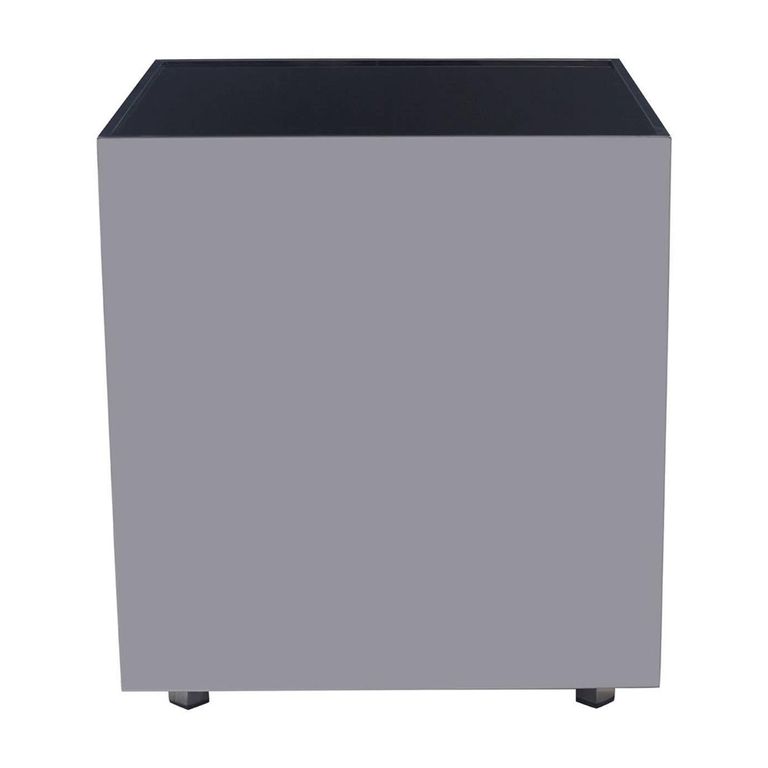 Carlox Side Table - Square - Black Glass and Chrome