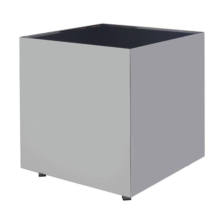 Carlox Side Table - Square - Black Glass and Chrome