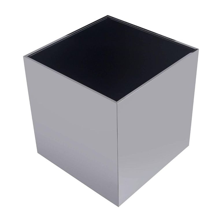 Carlox Side Table - Square - Black Glass and Chrome