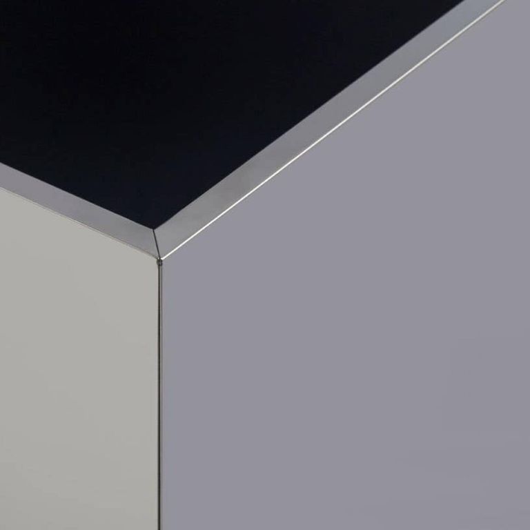 Carlox Side Table - Square - Black Glass and Chrome