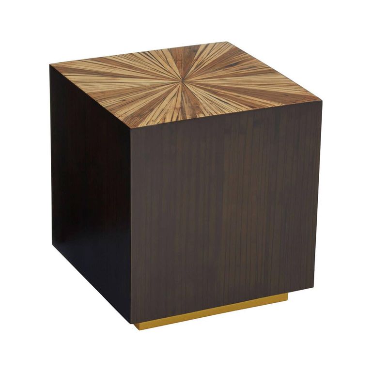 Gabelle Side Table - Square - Dark Bamboo Wood - Sunburst