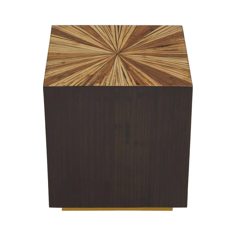 Gabelle Side Table - Square - Dark Bamboo Wood - Sunburst