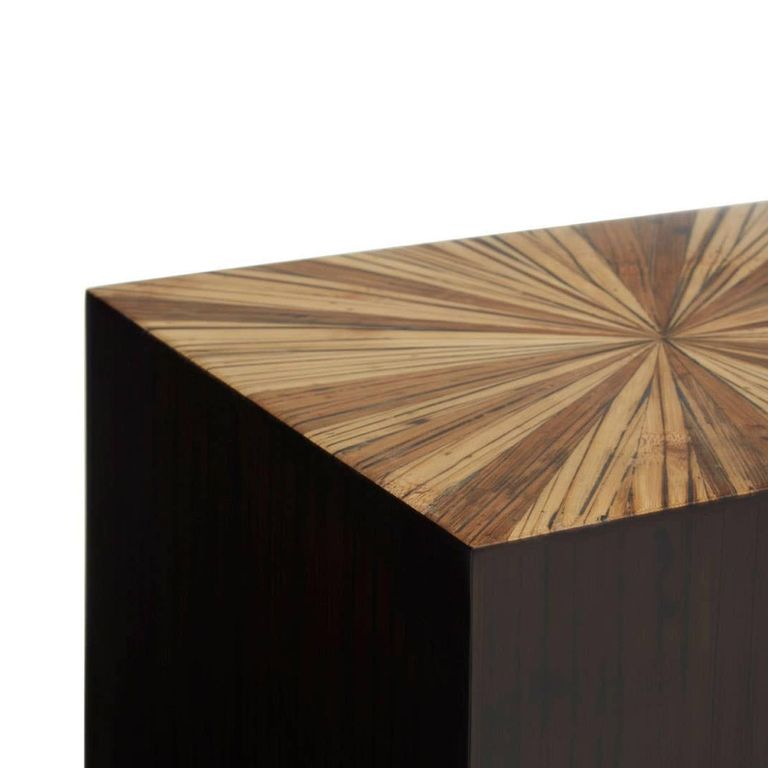 Gabelle Side Table - Square - Dark Bamboo Wood - Sunburst
