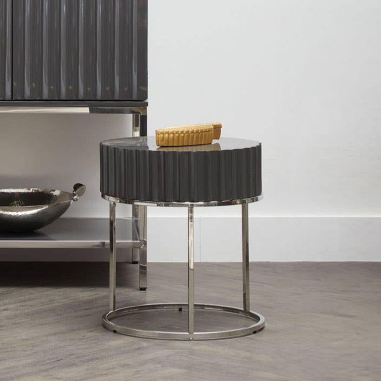 Genoa Side Table - Round - Grey