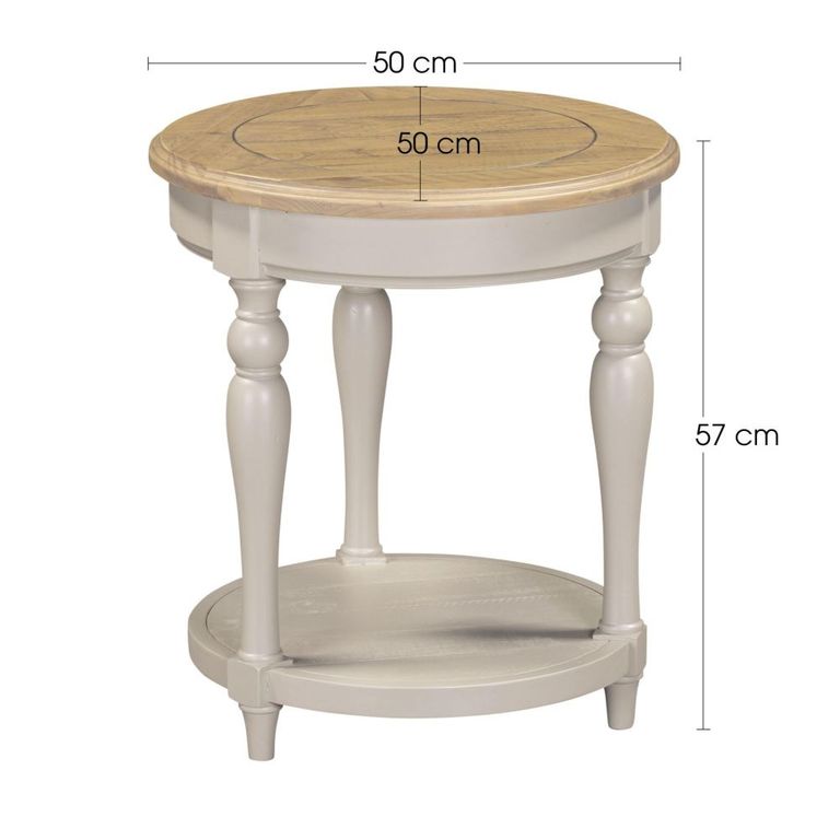 Chateau Side Table - Round - Grey Painted - Pine