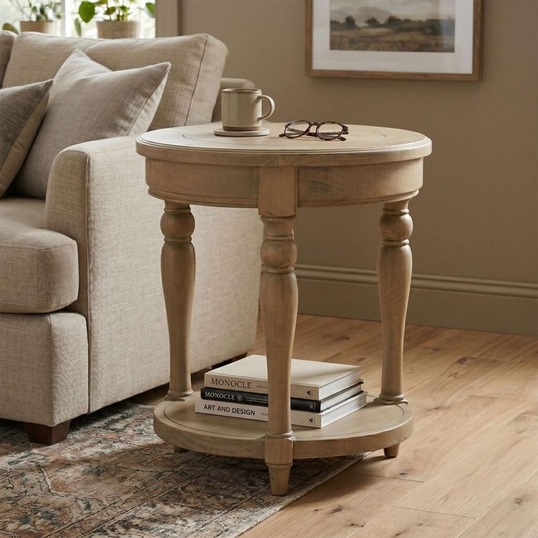 Chateau Side Table - Round - Natural - Rustic Pine