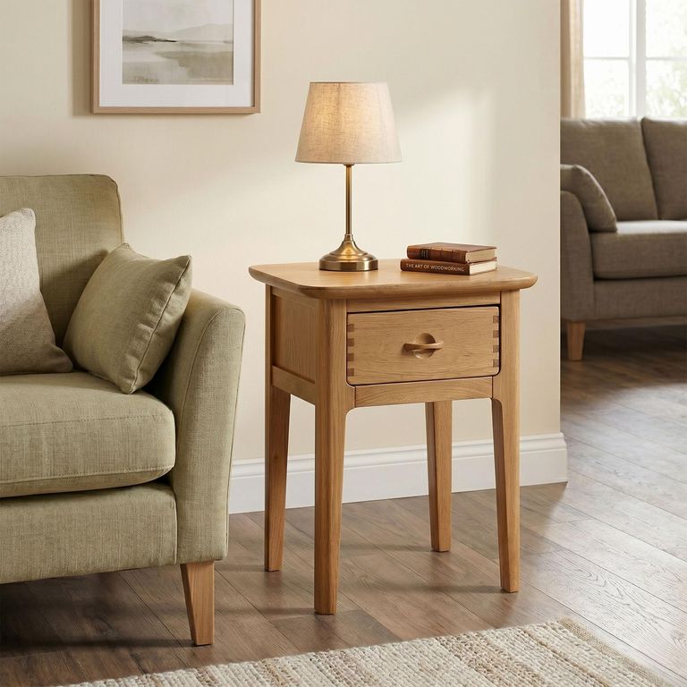 Cotswold Oak Lamp Table - 1 Drawer - Natural