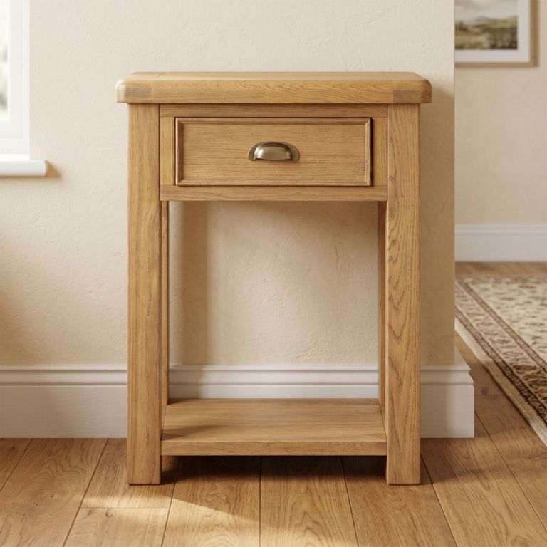 Dorchester Telephone Table - 1 Drawer - Rustic Oak