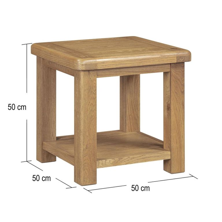 Dorchester Lamp Table - Square - Rustic Oak